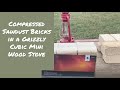 Compressed Sawdust Bricks in Grizzly Cubic Mini Wood Stove