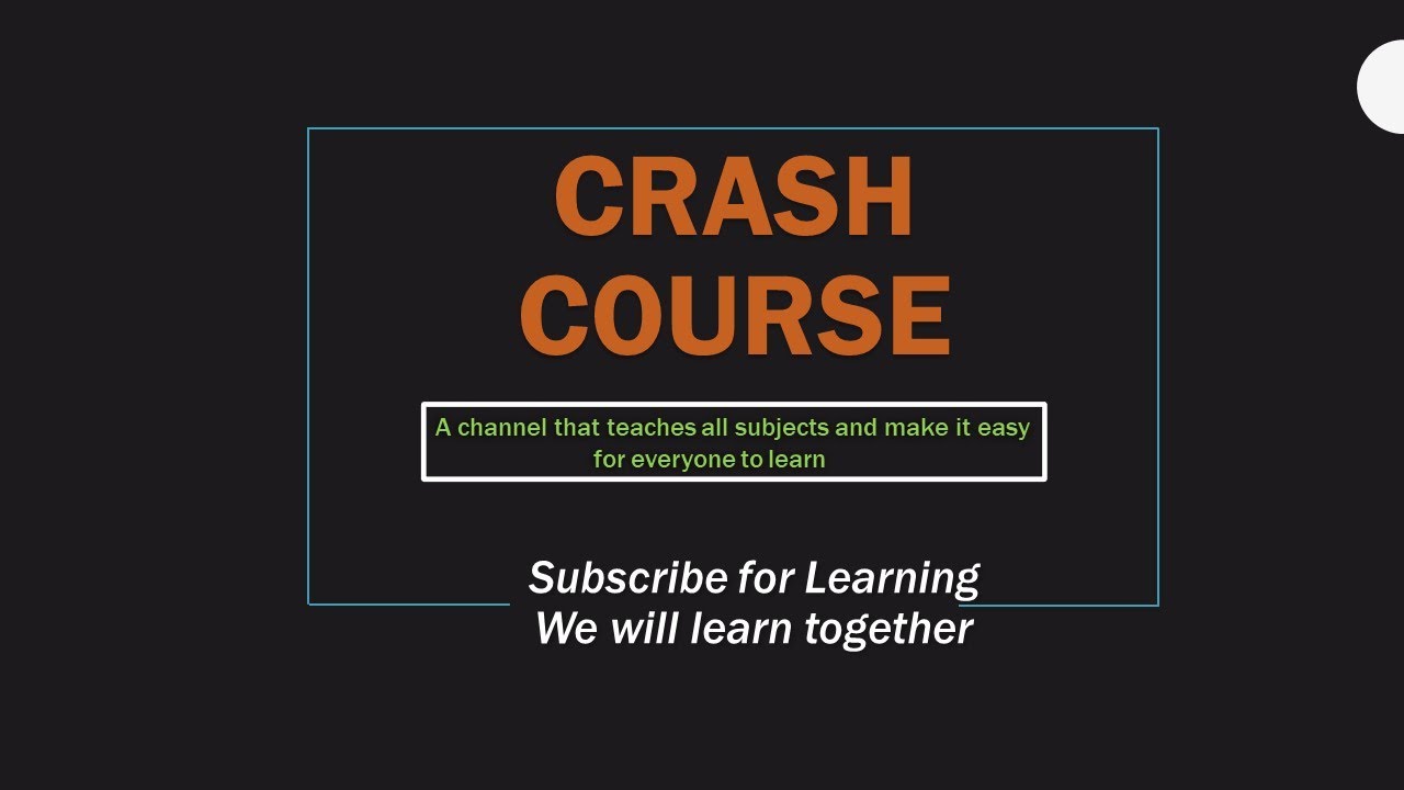 Crash Course 1 - YouTube