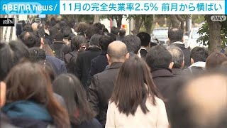 女性就業者数“過去最多”　失業率は2.5％で前月から横ばい　11月の労働力調査(2023年12月26日)