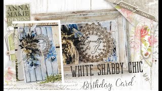 White & Blue Shabby Chic Card Making Tutorial / Paper Crafts