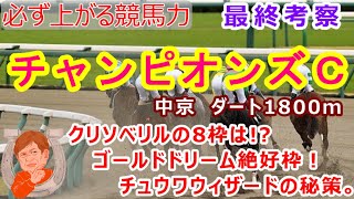 【競馬】チャンピオンズカップ2020 枠順確定後最終考察動画 【競馬の専門学校】