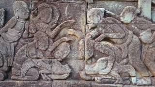 The Secret Bas-relief Between Khmer Armies And Cham Armies Fighting On Boay