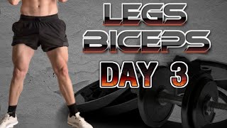 Weekly Workout Plan /Day 3 - LEGS + BICEPS with Dumbbells