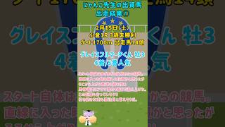 【一口馬主】にゃんこ先生の出資馬《2月15日・16日の出走結果》