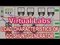 Virtual Labs - Load Test on DC Shunt Generator