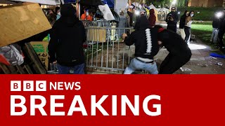 UCLA: California university calls in police after 'violence' at pro-Palestinian protest | BBC News