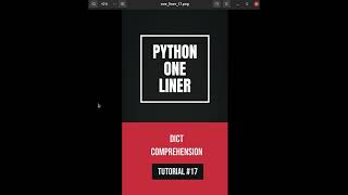 Python one-liners #17 #shorts - Dictionary Comprehension