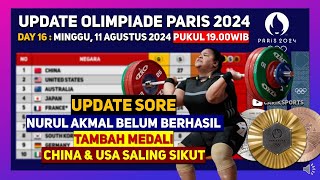 ANGKAT BESI! Update Perolehan Medali Olimpiade Paris 2024 Hari ke 16  #olimpiadeparis2024