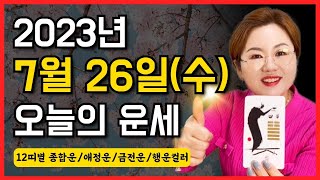 2023년 7월 26일 (수) 오늘의 운세 🦋 종합운•애정운•금전운•행운컬러