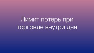 Дневной лимит потерь и риск на сделку при торговле внутри дня