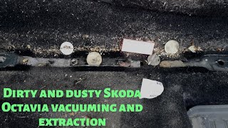 Dirty and dusty Skoda Octavia vacuuming and extraction! Satisfying videos must see!