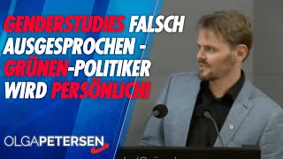 Genderstudies falsch ausgesprochen - Grünen-Politiker wird persönlich | Olga Petersen AfD