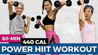 60-MIN HIIT WORKOUT SUPER-COMBO (metabolic weight loss, cardio, strength + abs workout, 30/10 timer)