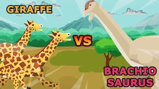 Brachiosaurus vs Giraffe | Dinosaurs vs Wild Animals [S1] | Animal Animation