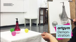 ochabi_「シャンプーボトルとカラーボールのデッサン(4倍速)」artgym_2018