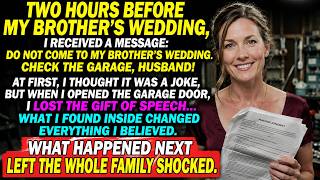 DON’T GO TO YOUR BROTHER’S WEDDING. CHECK YOUR HUSBAND’S GARAGE!” I THOUGHT IT WAS A JOKE UNTIL…
