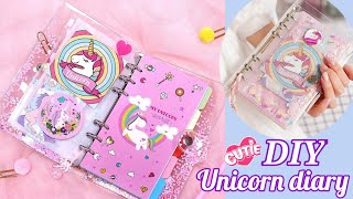 how to make unicorn diary / DIY unicorn notebook / paper craft /  DIY notebook / school craft
