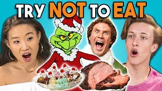 Try Not To Eat Challenge - Holiday Movies | Teens & College Kids Vs. Food