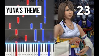 TPR - Yuna’s Theme (from A Fleeting Dream) - 23 - Final Fantasy X Piano Tutorial | Note Chart