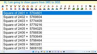 Square from 2401 to 2410