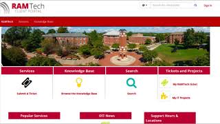 WSSU - How to Submit a Technology Request Ticket in RamTech 2.0