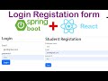 Login Registration Form Restful Api Using Spring boot React