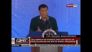 QRT: Talumpati ni Pang. Duterte sa paglulunsad ng balik-baril program