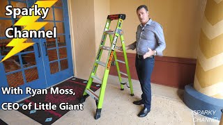 Little Giant King Kombo Fiberglass Ladder Perfect for Electricians, 350 lb Duty Rating