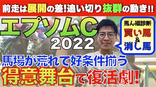 【エプソムカップ2022】馬場が荒れて好条件揃う得意舞台で復活劇を遂げる「超本命馬」発表!!前走は展開の差!追い切り抜群の動き!