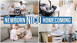BRINGING OUR BABY HOME FROM THE NICU | NEWBORN HOMECOMING + MEETING BIG SISTERS