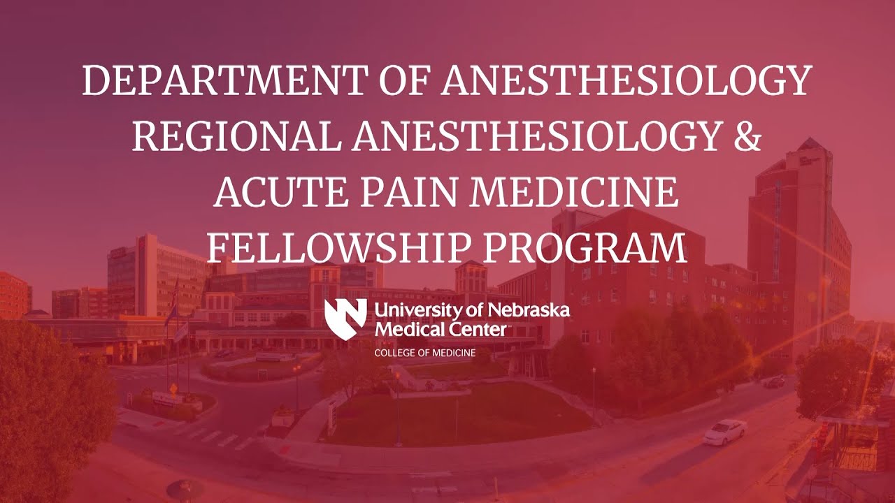 Department Of Anesthesiology Regional Anesthesiology And Acute Pain