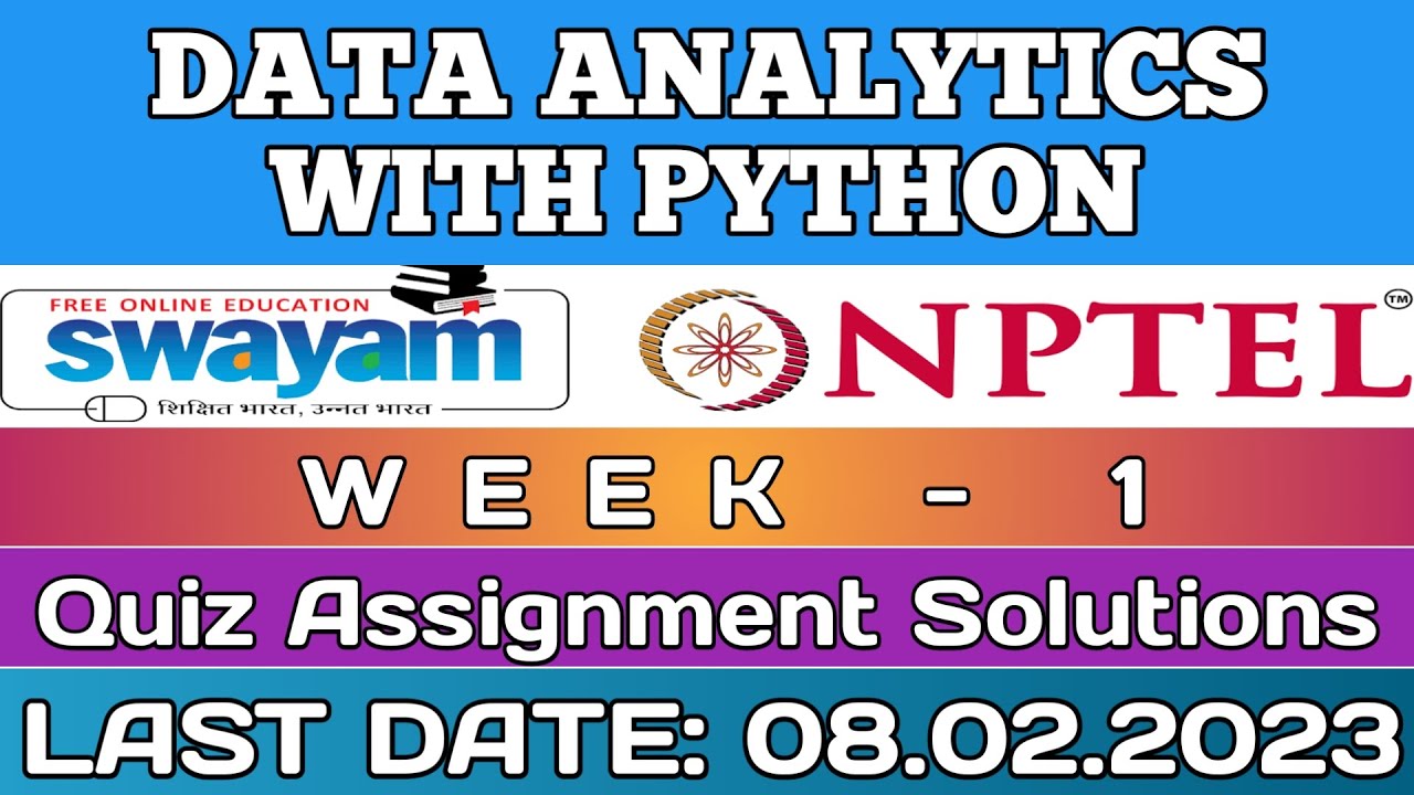 Nptel Data Analytics With Python Week 1 Assignment Answers 2023 Youtube