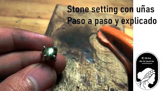 Montado con uñas para piedra cabujona o cabuchona Clases de joyeria