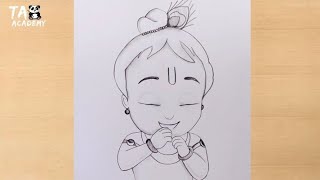 Laughing Baby Baal krishna pencil drawing/lord Krishna@TaposhiartsAcademy