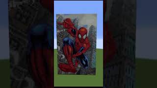 Minecraft's Biggest SPIDERMAN Pixel Art Creation in Minecraft #shorts