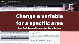 Change a variable for a specific area (Basic CSS) freeCodeCamp tutorial