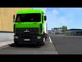 maz 5440 hard pulling a semitrailer with sawdust panels euro truck simulator 2 gameplay