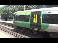 southern electrostars 377 161 and 377 406 departing preston park station 21st june 2018