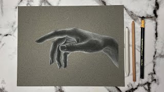 How To Draw Hands Real Time Tutorial | Charcoal Pencil Drawing Tutorial