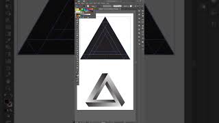 Impossible Triangle Design In Illustrator |Triangle Logo Design #shorts #illustrator #triangle