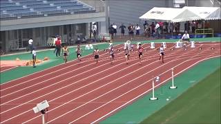 女子3年100m予選1組、1着：秋山優衣（三島西中）12秒70  ～第69回愛媛県中学校総合体育大会・陸上～