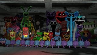 All Poppy Playtime 1, 2, 3 \u0026 4 Monsters Chase in an Abandon Mall Parking | Garry's Mod