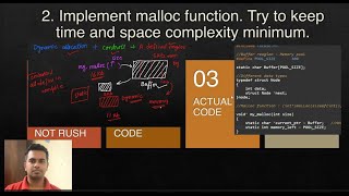Malloc function implementation | Advance Embedded Interview | #interview #embedded #coding