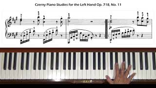 Czerny Piano Studies for the Left Hand Op. 718, No. 11  Piano Tutorial