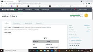 AFRICAN CITIES - HACKERRANK SOLUTION || SQL || IN ORACLE
