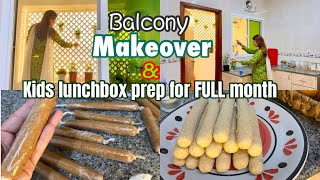 How I turned my little BALCONY into COZY SPACE🪴KIDS Lunchbox prep for ‘FULL MONTH’ .