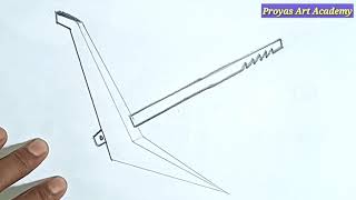 How to draw easy process wooden plough||step by step|| সহজ পদ্ধতিত কেনেকৈ নাঙল আঁকিব