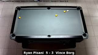 Ryan Pisani vs Vince Borg | CISK LAGER NATIONAL SINGLES CHAMPIONSHIP 2024/25 | Round 3