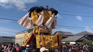 令和4年10月10日　喜多浜太鼓台　新調お披露目式　鏡割りフライングからの太鼓台