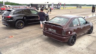 600HP Opel Kadett 4x4 GSi vs 707HP Jeep Cherokee Trackhawk